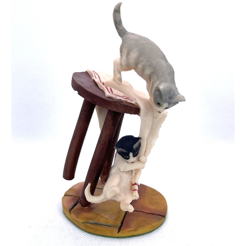VTG Two Cats Stool Aynsley Mastercraft Kitten Kitty Play Playing UK England READ - Picture 10 of 10
